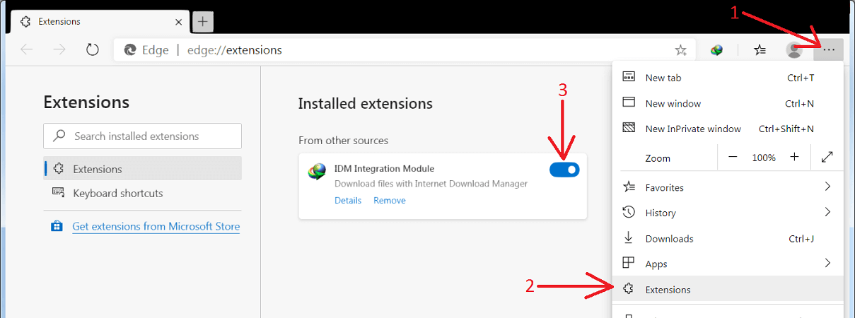 Enable IDM Extension